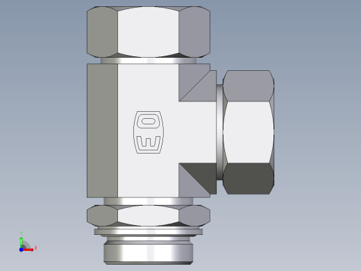 卡套式工业通用硬管接头EO_Adjustable_locknut_run_tee_LEE35ZLMCF前视缩略图