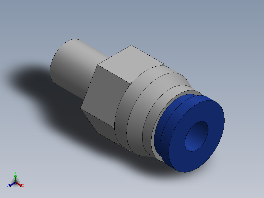 Ø4 x M6 - CONEXÃO RETA (C02250406)正等轴测图