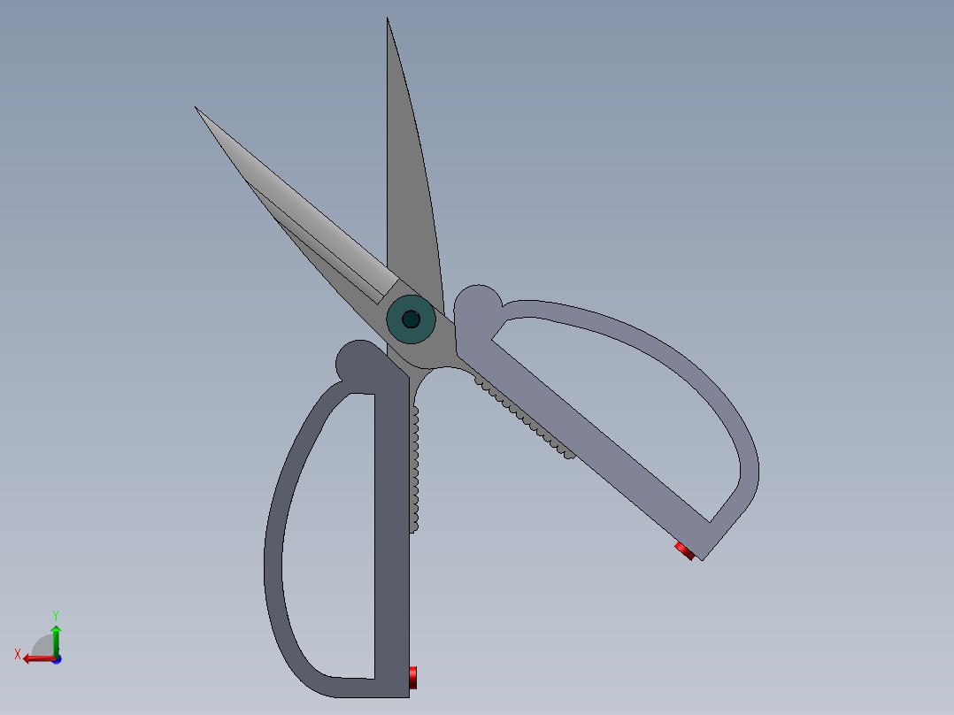 剪刀模型后视图