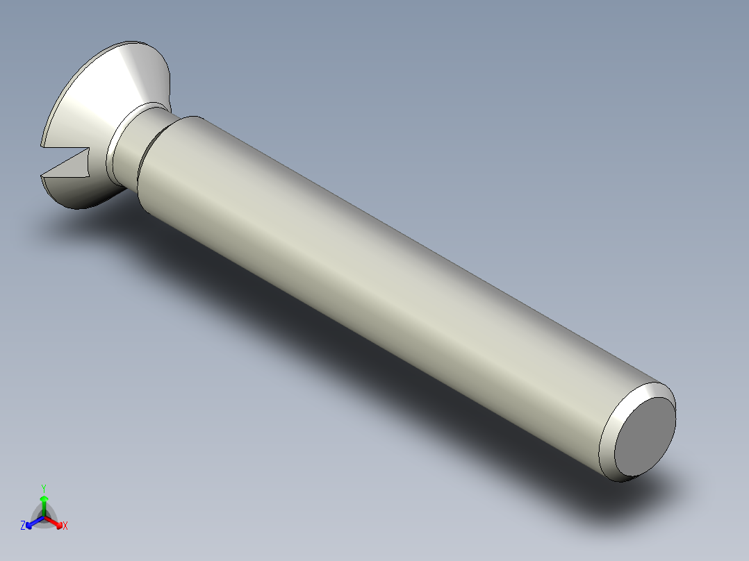 沉头螺钉-Slotted_BOLT-M6-L42_37-10-2x2-45.stp主视图