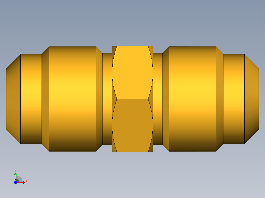 扩口式工业通用硬管接头Union 42F-8前视图