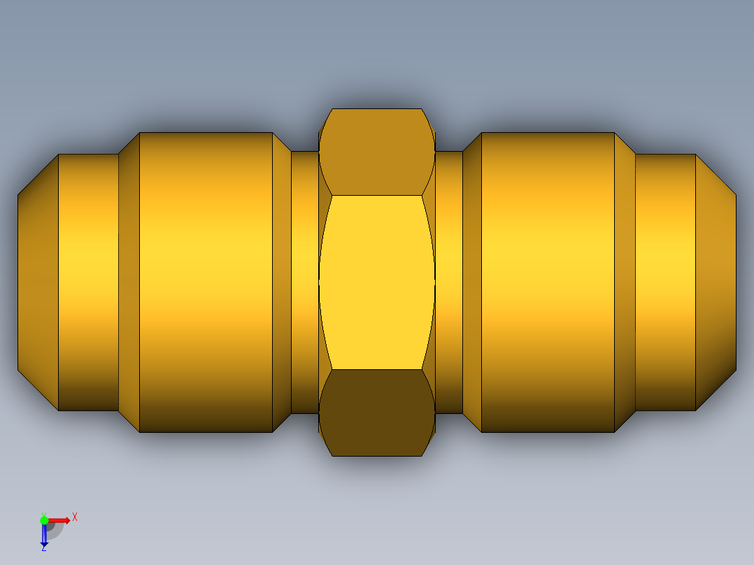 扩口式工业通用硬管接头Union 42F-8俯视图