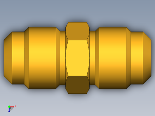 扩口式工业通用硬管接头Union 42F-8俯视缩略图