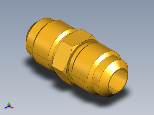 扩口式工业通用硬管接头Union 42F-8正等轴测缩略图