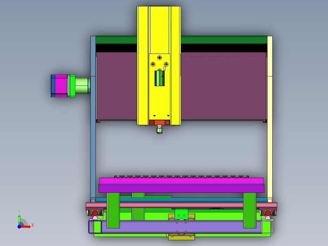 小型桌面式精密金属铣床前视图