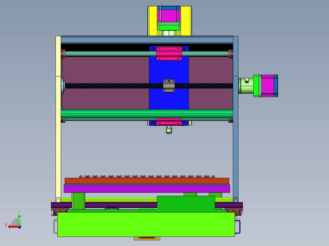 小型桌面式精密金属铣床后视图