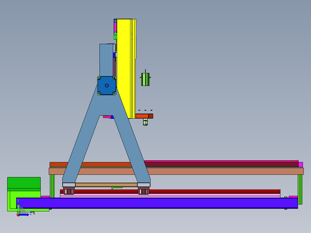 小型桌面式精密金属铣床左视图
