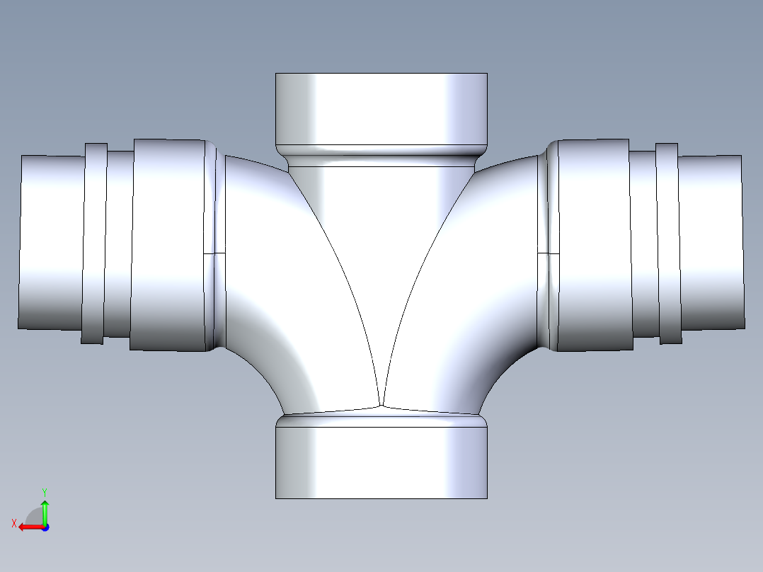 船舶管路系统S16_SeaDrainPLUS_DoubleSanitaryReducingTee-SxSxSxS_37E261930_2in Sea Drain Plus - Sanitary Double Reducer Tee - SxSxSxS后视图