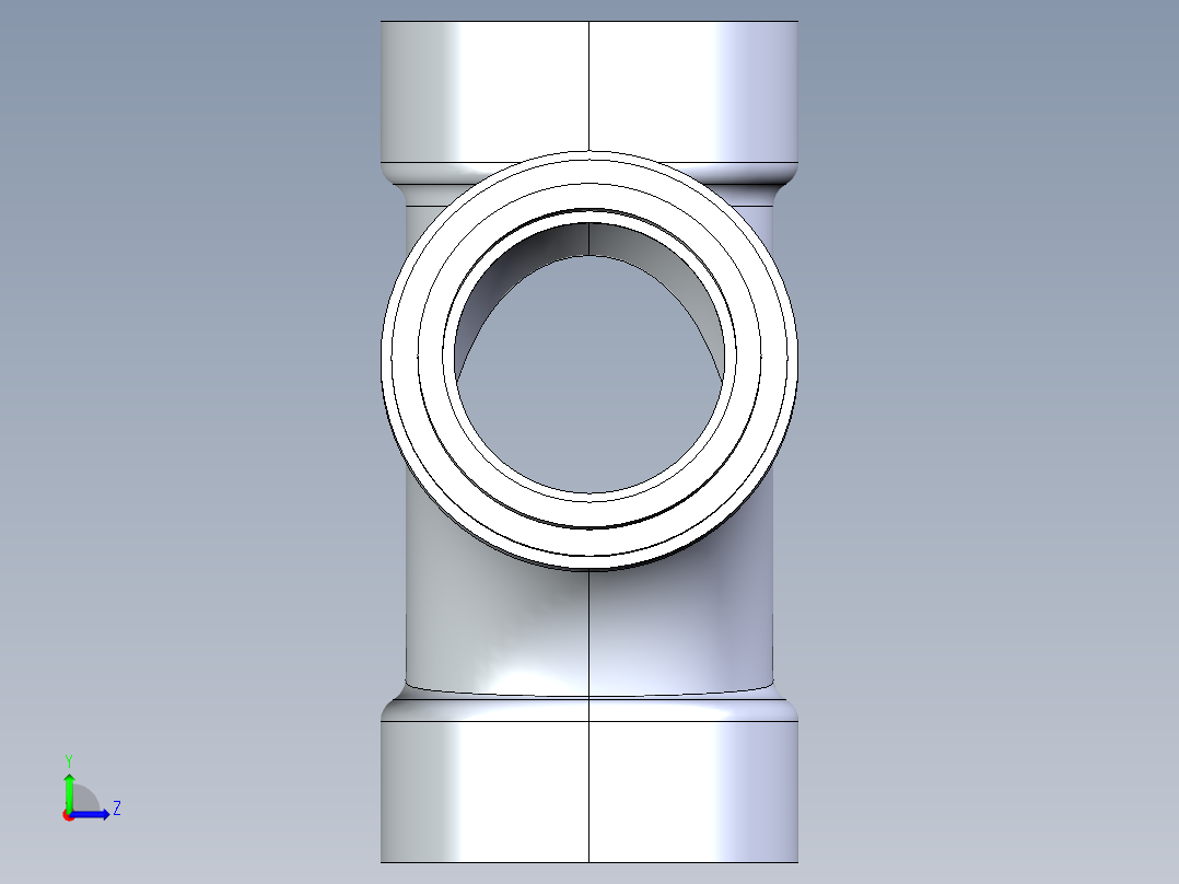 船舶管路系统S16_SeaDrainPLUS_DoubleSanitaryReducingTee-SxSxSxS_37E261930_2in Sea Drain Plus - Sanitary Double Reducer Tee - SxSxSxS左视图