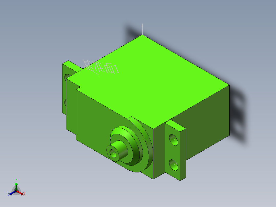 舵机（不含虚轴）正等轴测图