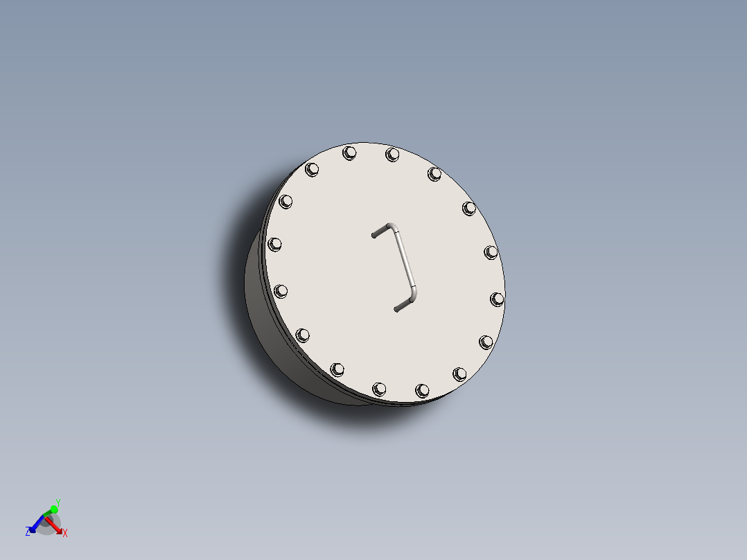 这是一个16英寸(406毫米)的人孔，用于地上储罐主视图