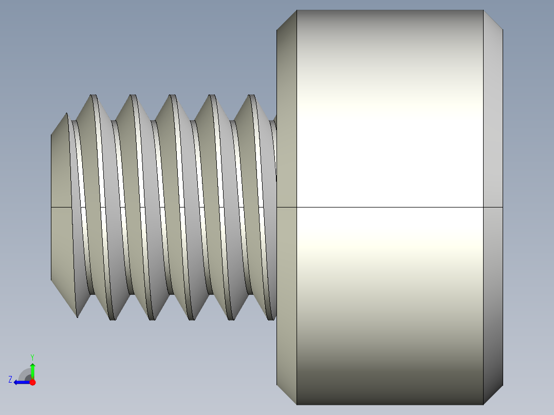 M4 x 0.7mm Thread 4mm LONG SOCKET HEAD CAP SCREW.IGS右视图