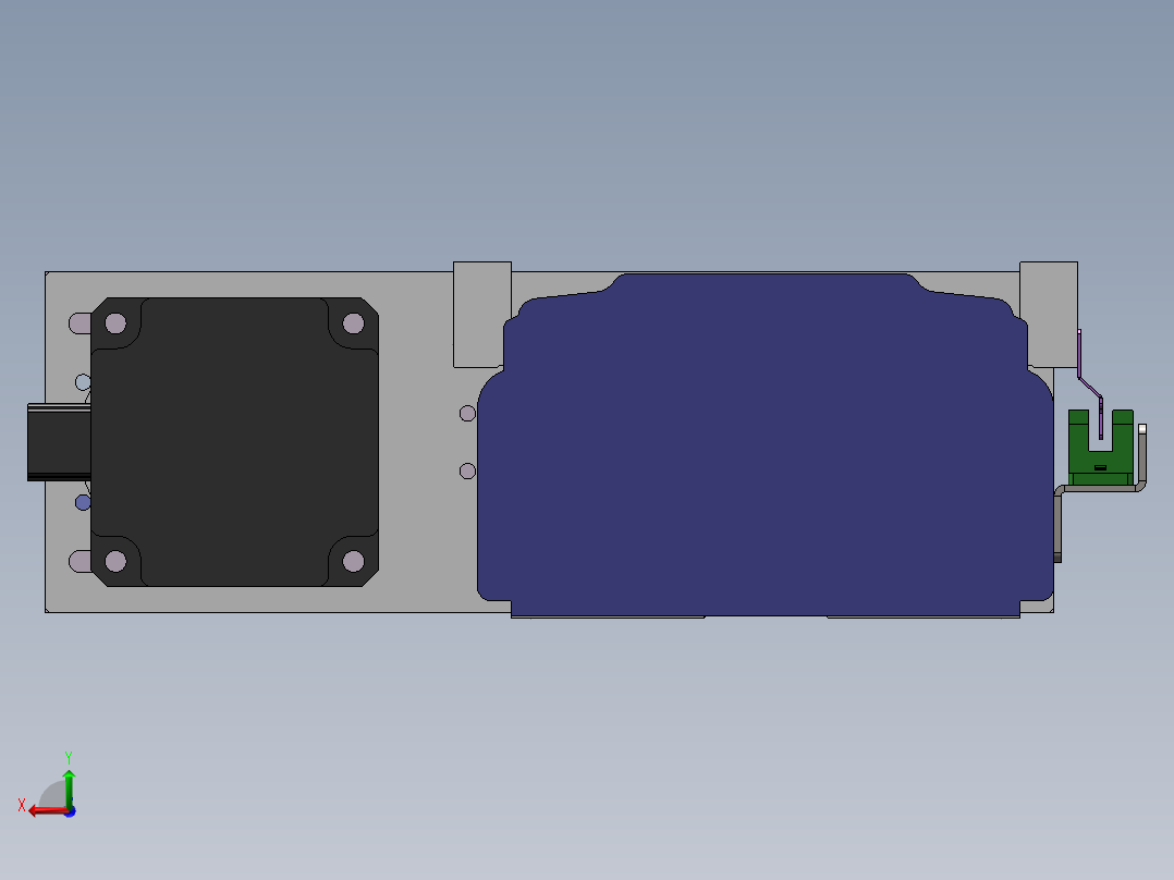 电动滑台模组SDN120左折模型后视图