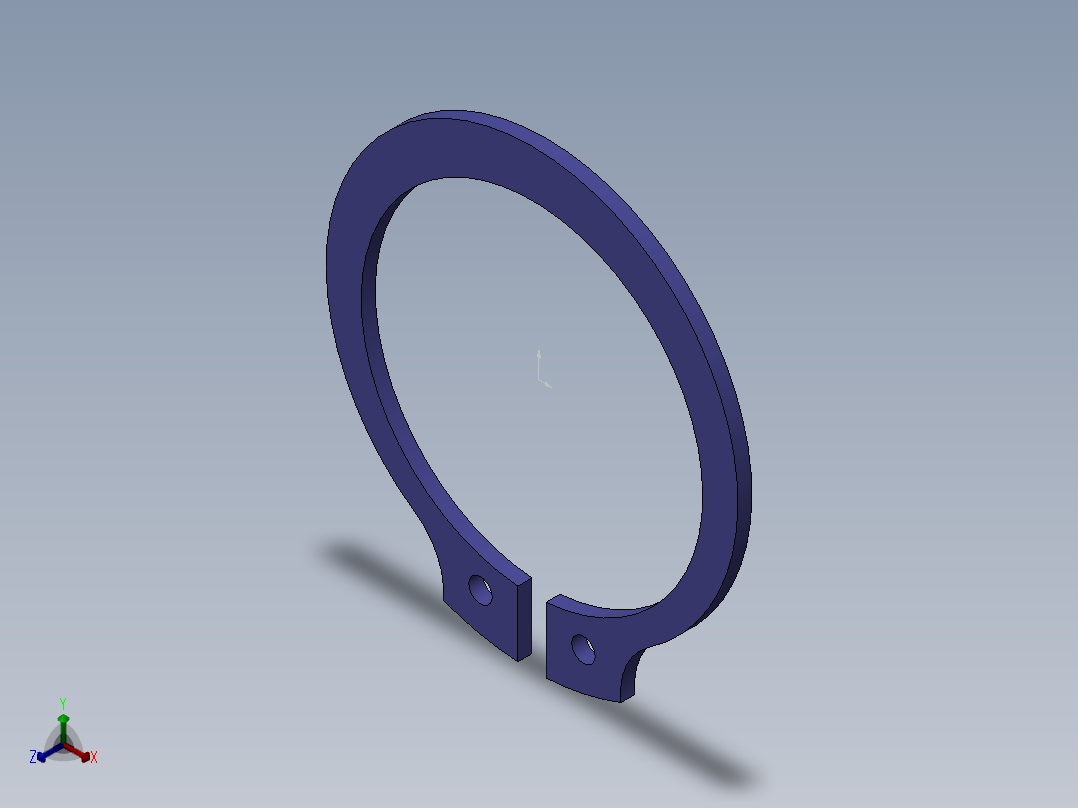 GB894．2-86轴用弹性挡圈B型40NN正等轴测图