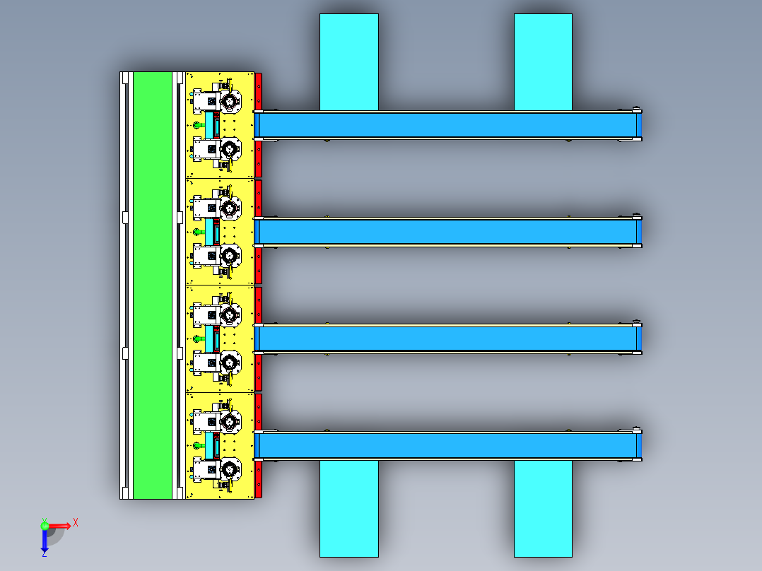 开关电源适配器电路自动点焊生产线sw17可编辑俯视图