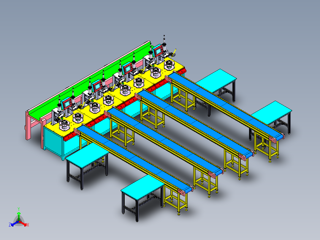 开关电源适配器电路自动点焊生产线sw17可编辑正等轴测图