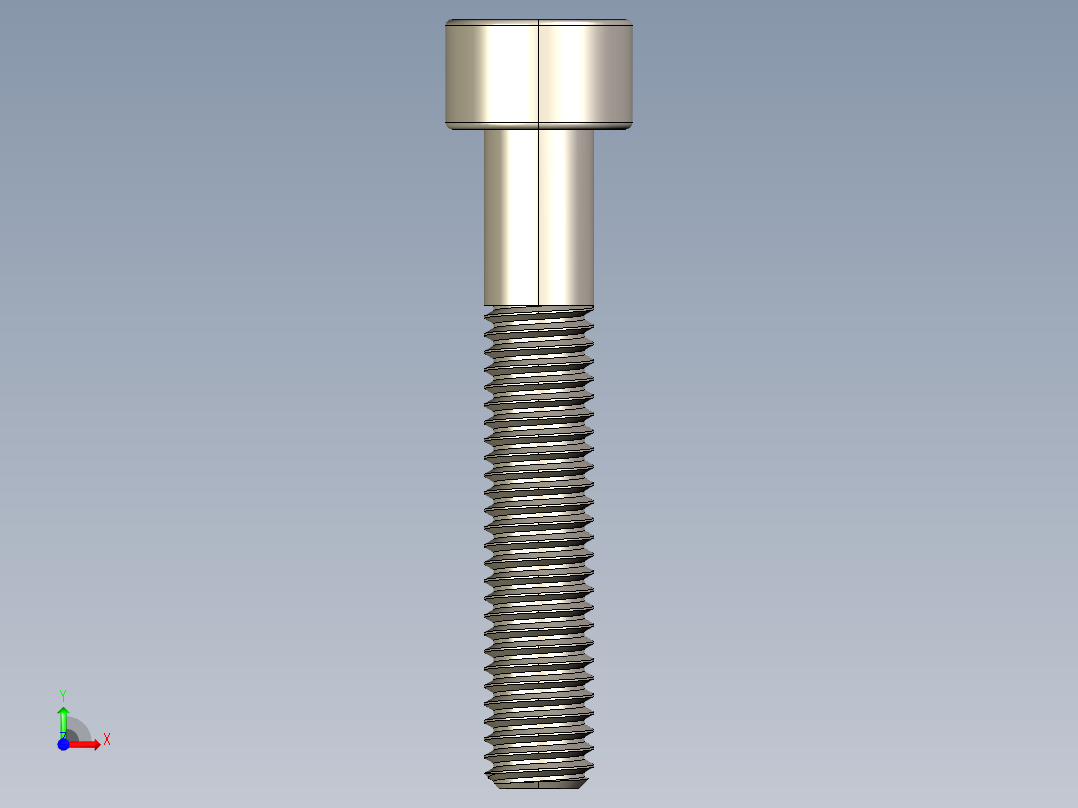 Screw_DIN_912_M5x30_A2.STEP公制内六角螺钉前视图