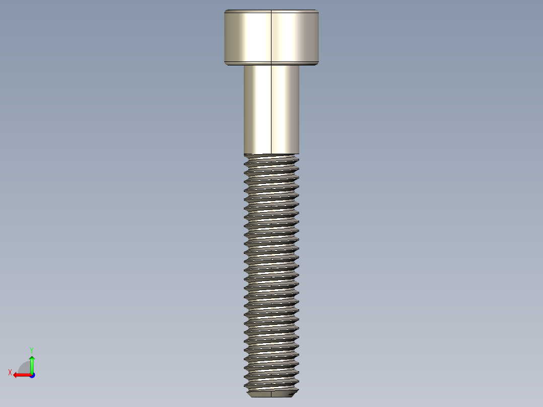 Screw_DIN_912_M5x30_A2.STEP公制内六角螺钉后视图