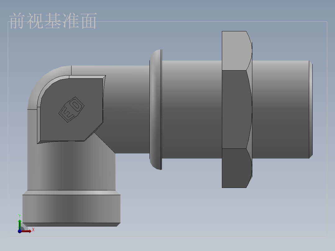 直角过板接头、6C9-26LN前视图