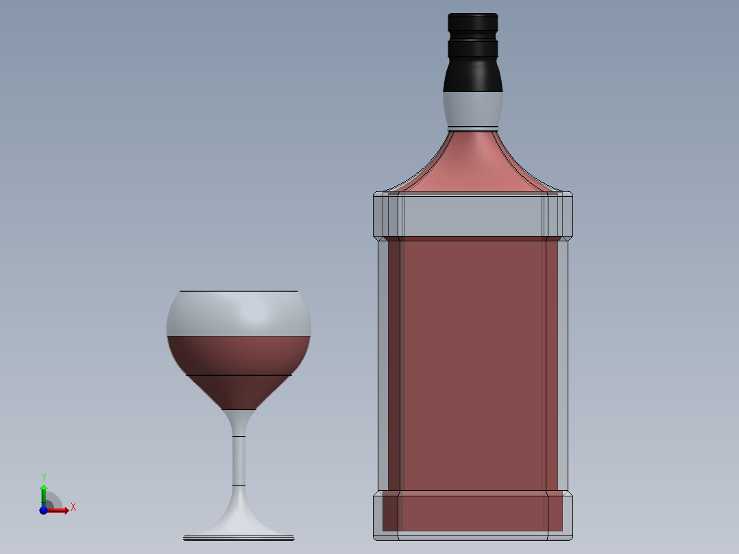 玻璃器子、杯子(23)前视图