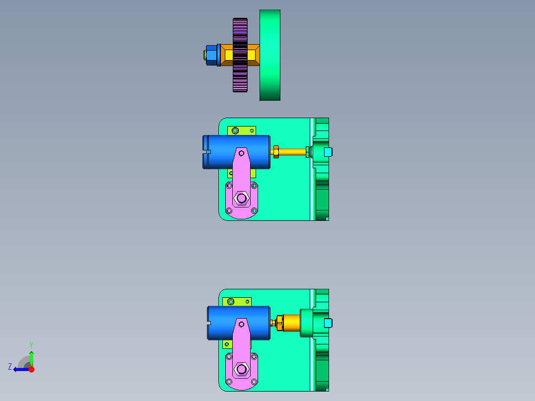 4款铣轴端槽及滚齿夹具右视图