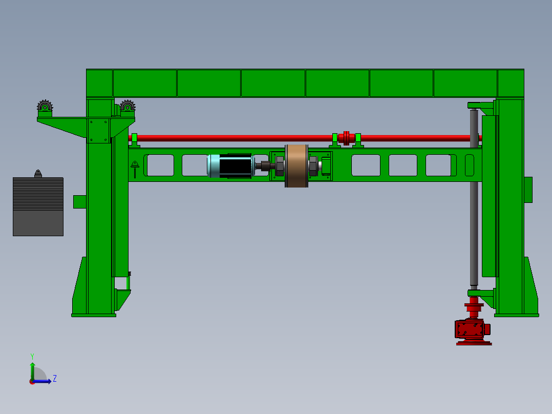 龙门压辊左视图
