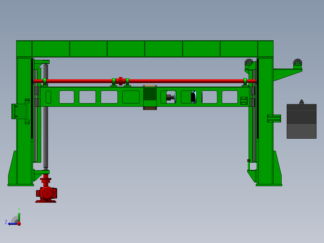 龙门压辊右视图