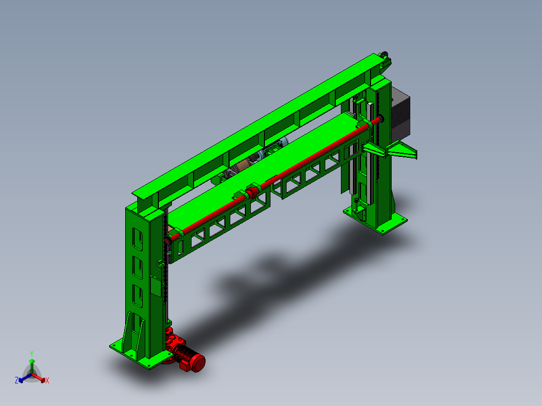 龙门压辊正等轴测图