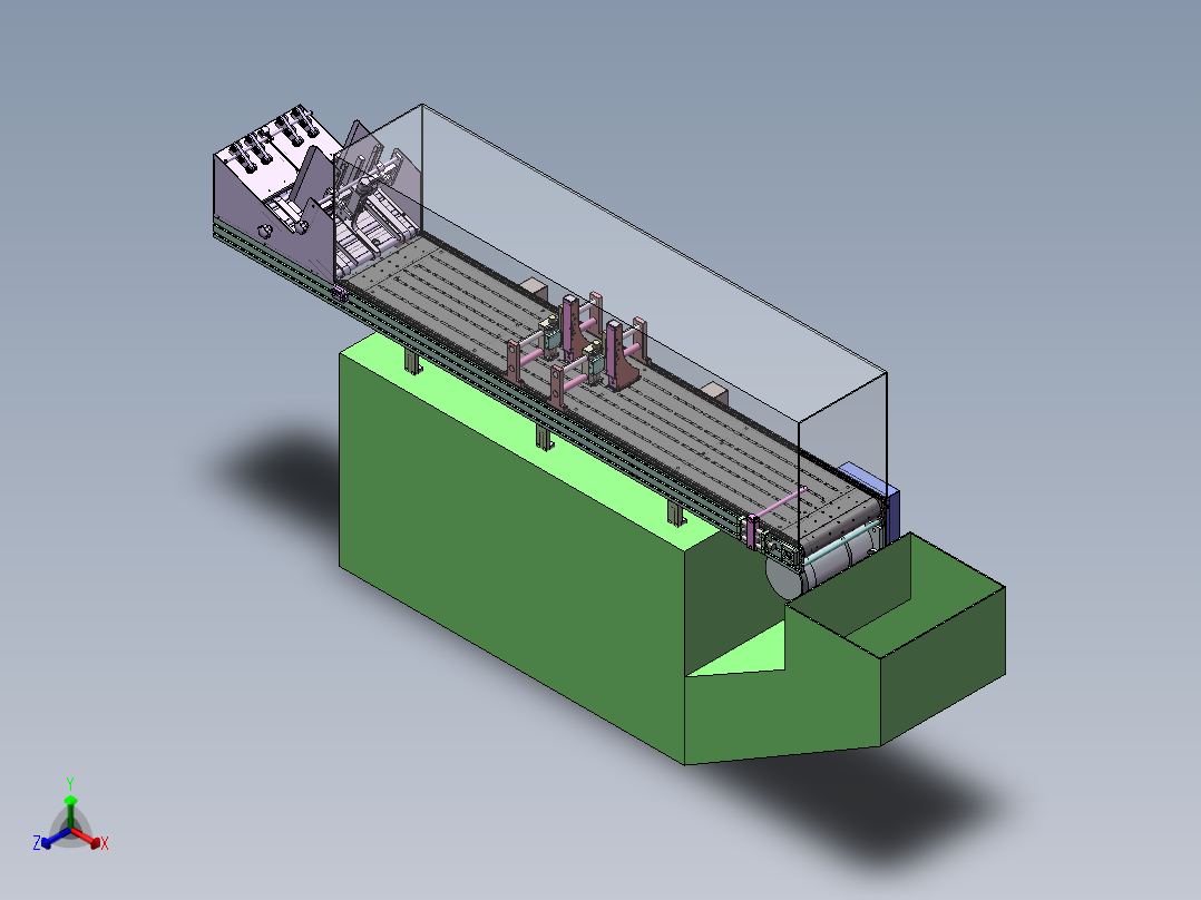 3.5 米超声波清洗输送线正等轴测图
