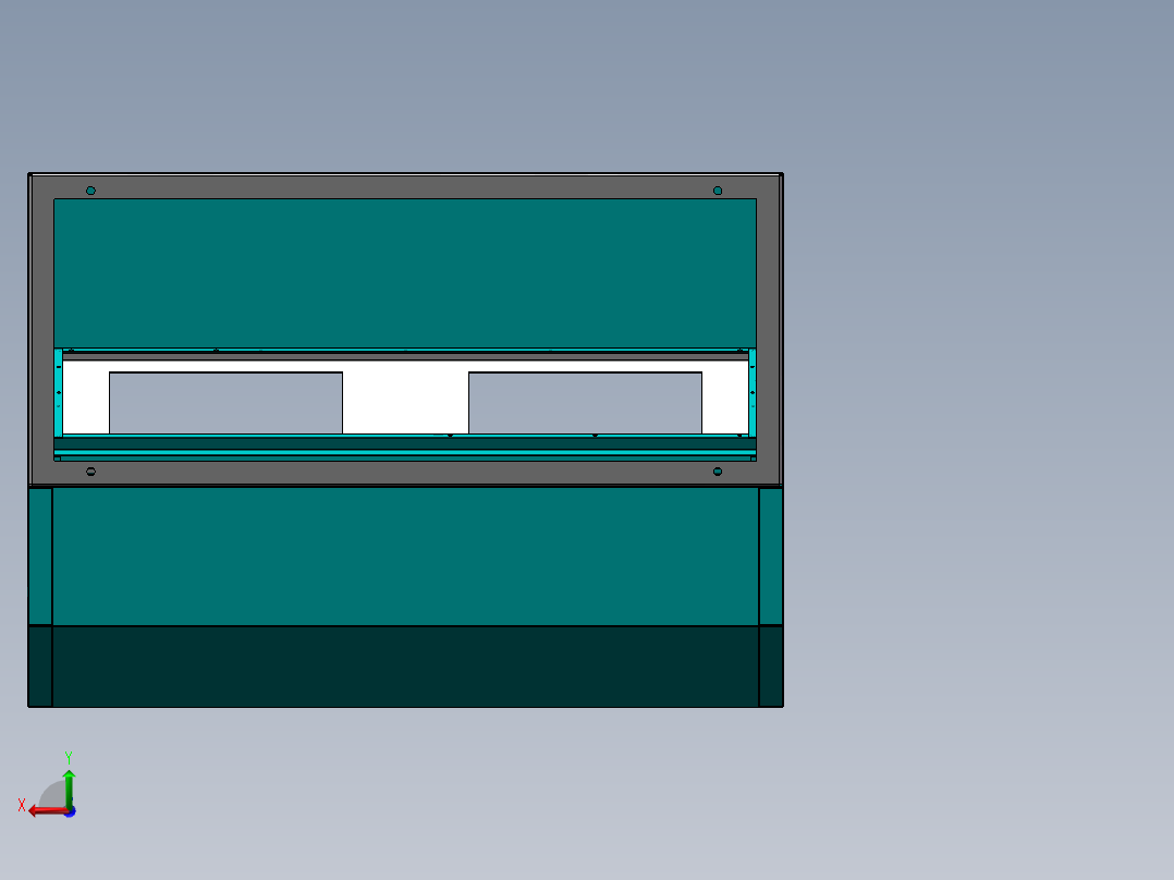 琴式操作台钣金结构3D数模图纸 Solidworks设计 附STEP IGS后视图