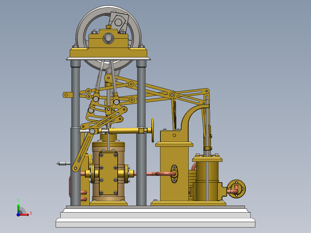 蒸汽机gorgon-steam-engine-2834-模型格式为 stp前视图
