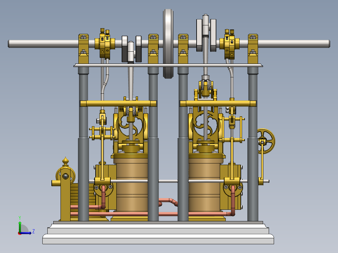 蒸汽机gorgon-steam-engine-2834-模型格式为 stp左视图