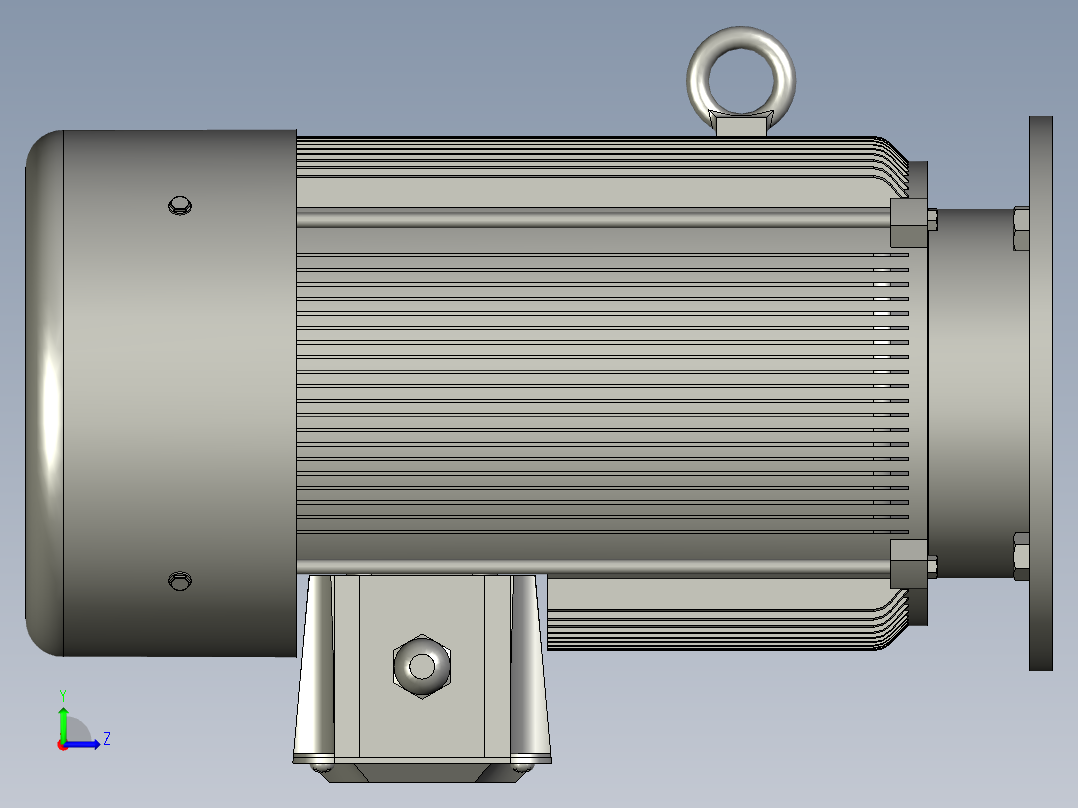 R137底脚轴伸式安装斜齿轮减速机R137-Y22-4P-180L-M1-90_电机左视图