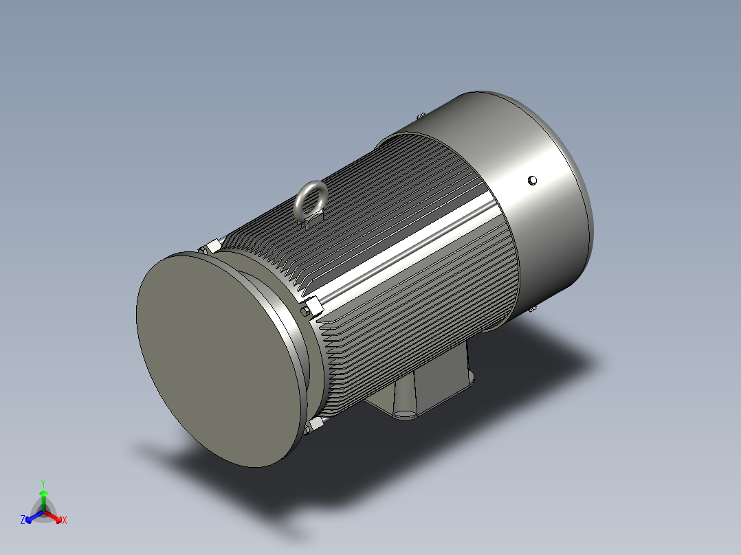 R137底脚轴伸式安装斜齿轮减速机R137-Y22-4P-180L-M1-90_电机正等轴测图