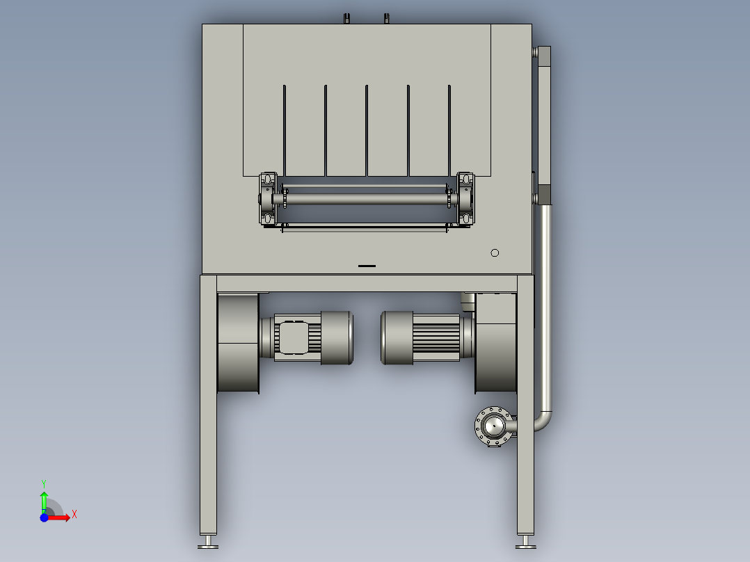 连续挤压生产线吹干装置前视图