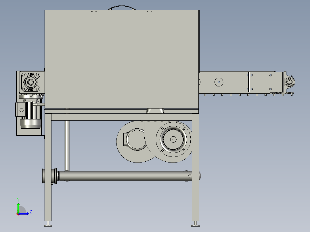 连续挤压生产线吹干装置左视图