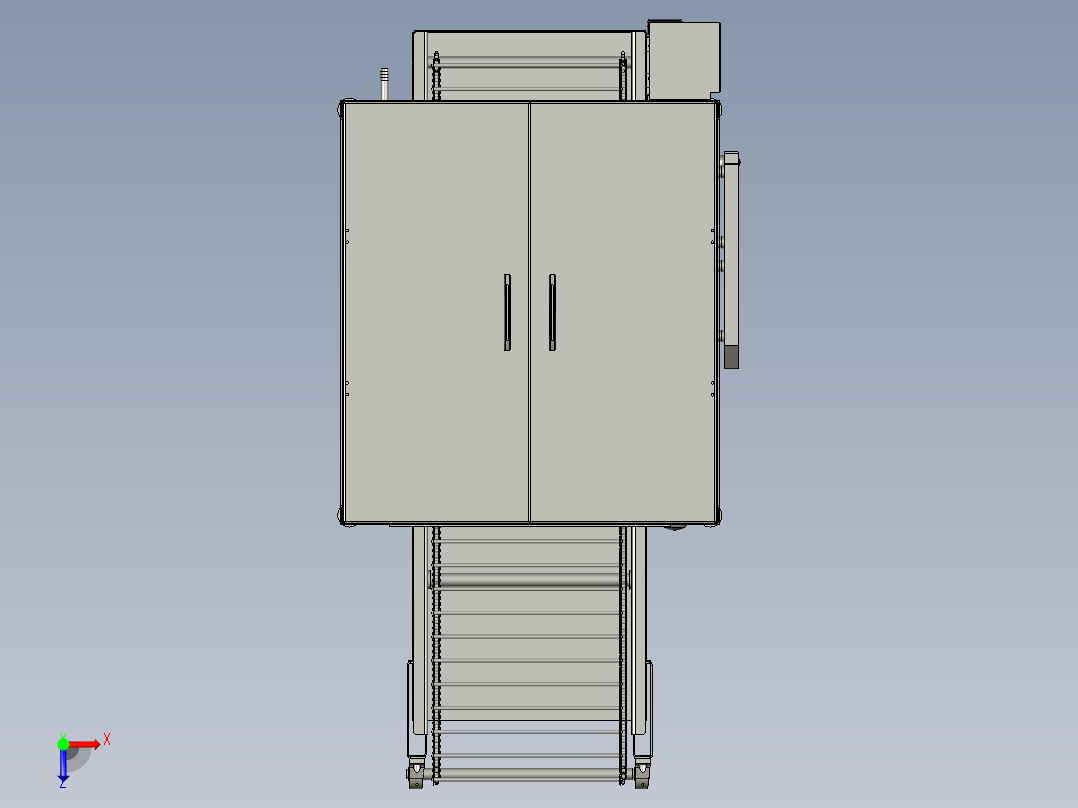 连续挤压生产线吹干装置俯视图