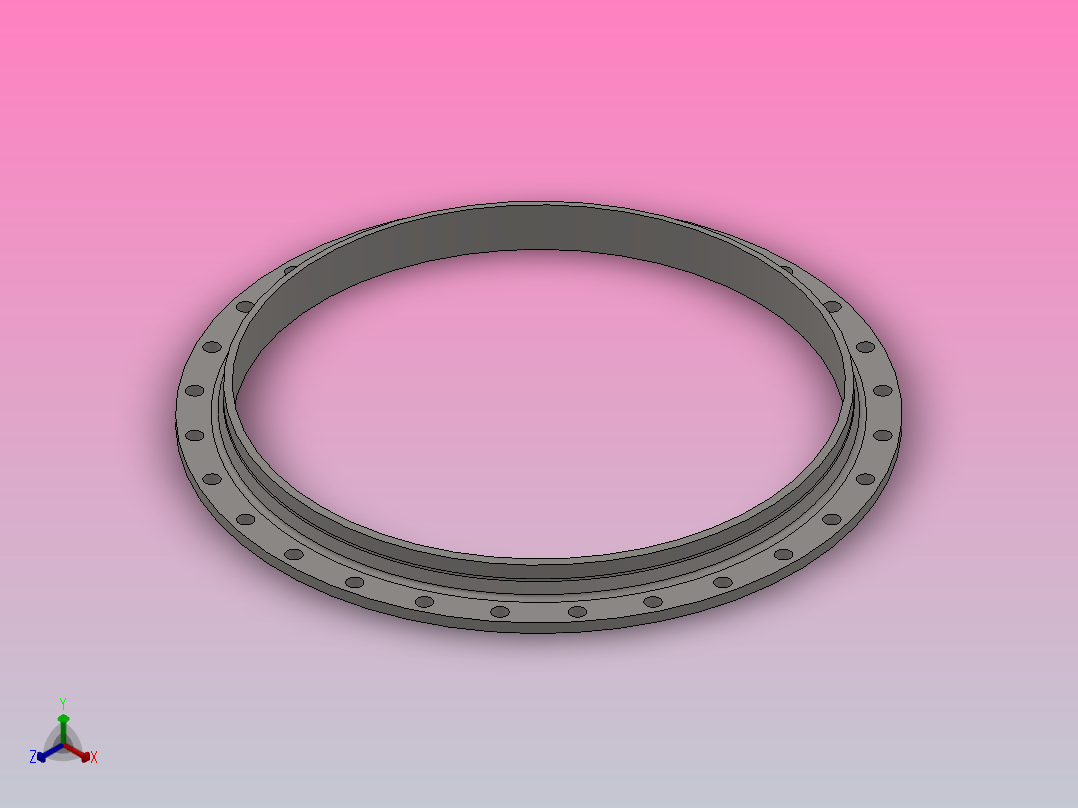 凸面对焊钢制管法兰_1000-2.5（系列1）正等轴测图