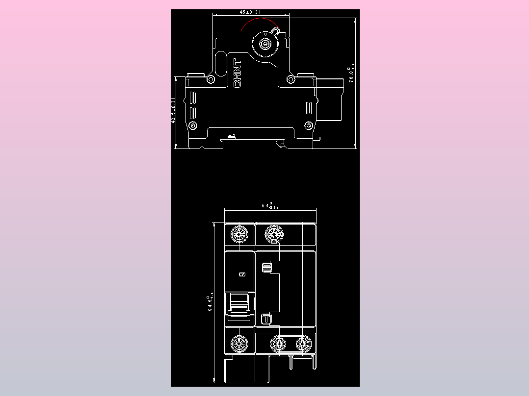 NBHLE-63 1P&amp;N剩余电流动作断路器外形安装尺寸图202202