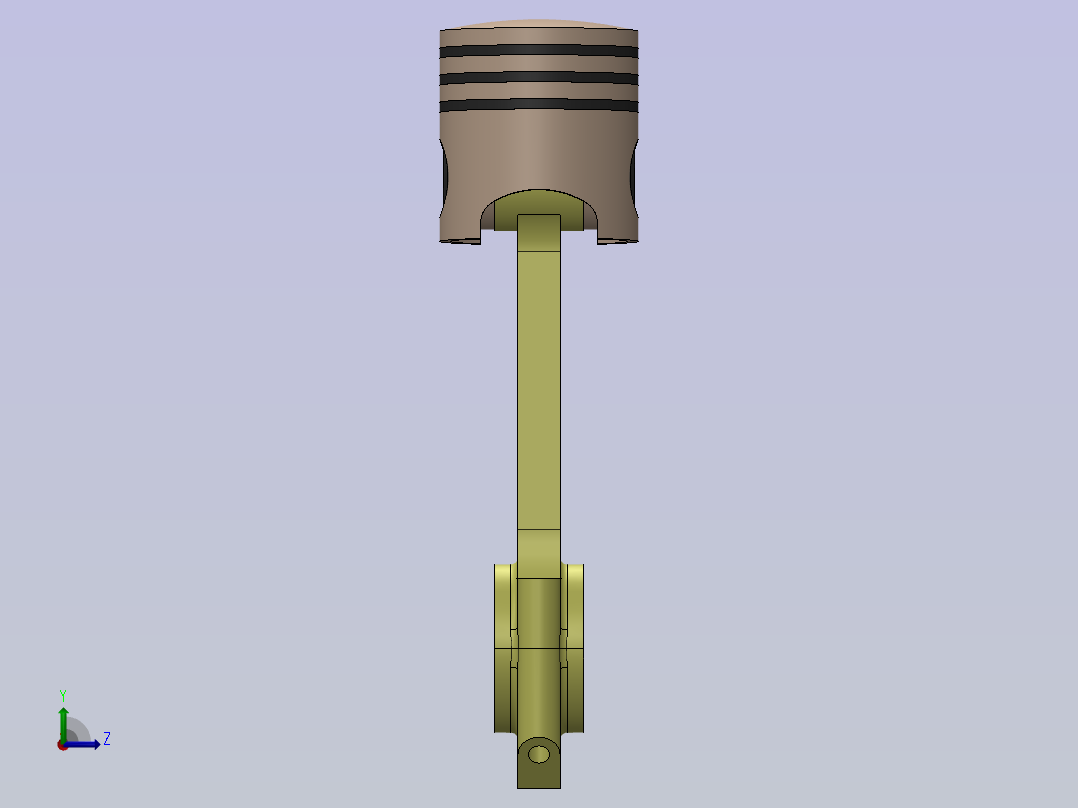 A0004597-4缸发动机曲轴活塞左视图