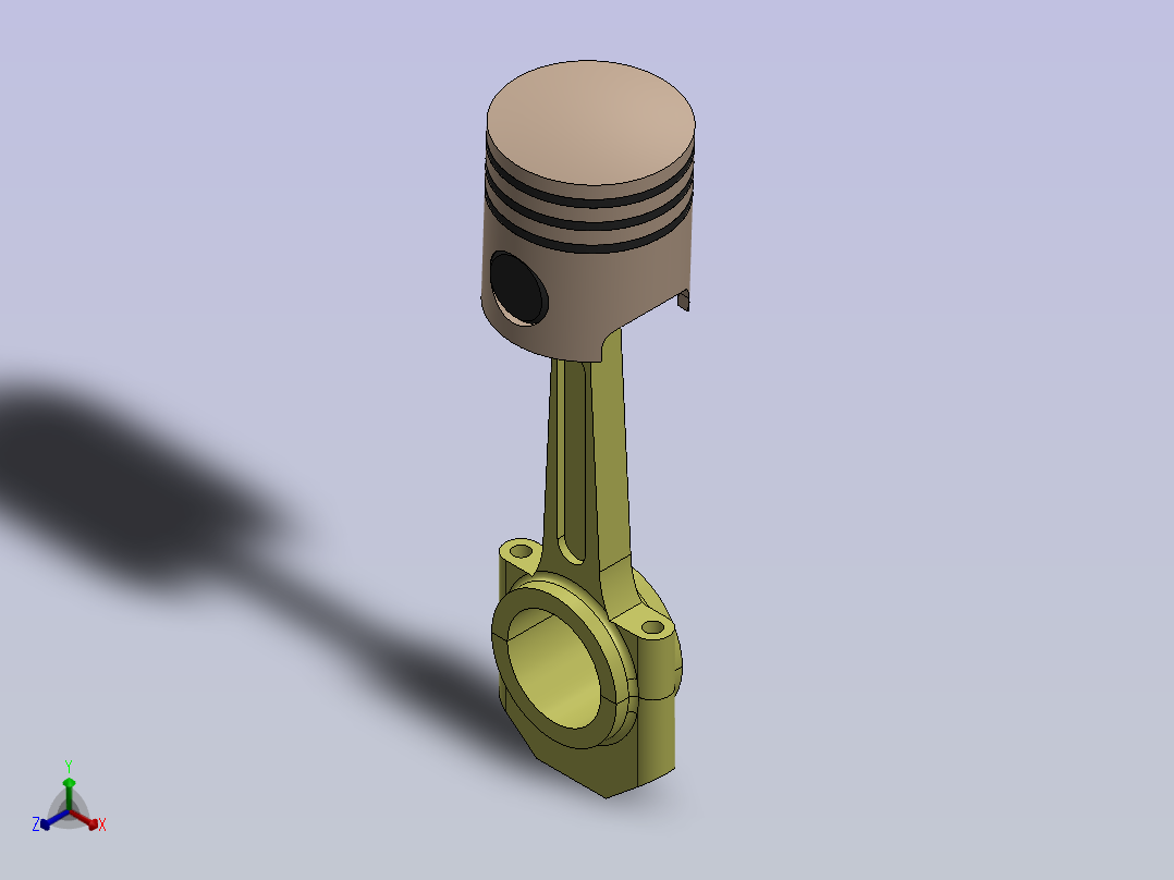 A0004597-4缸发动机曲轴活塞正等轴测图