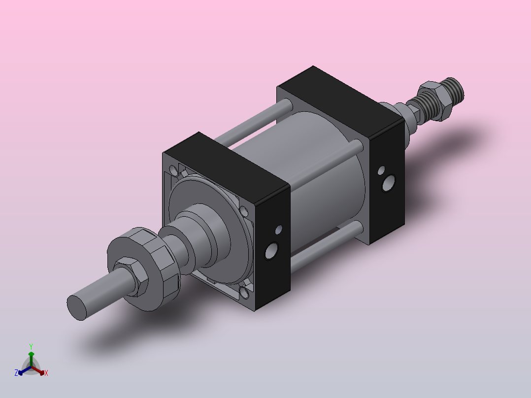 SIJ双轴复动行程可调型气缸SIJ80×160-S-CS1U1正等轴测图