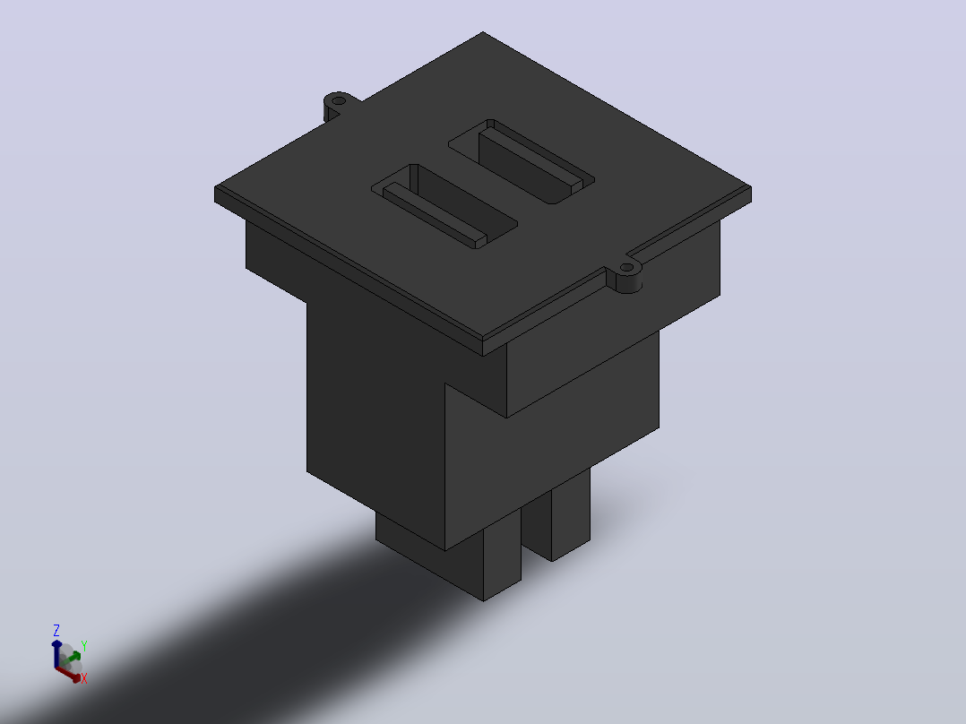 布线板插入件USB_布线板插入件USB正等轴测图