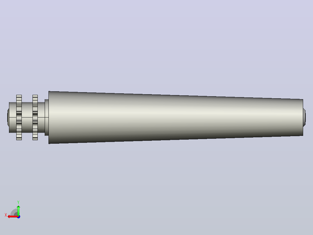 TSD2-FT-08B14T-AGL410-RL350-C1钢制动力锥形双排齿输送滚筒后视图