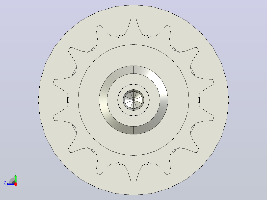 TSD2-FT-08B14T-AGL410-RL350-C1钢制动力锥形双排齿输送滚筒右视图