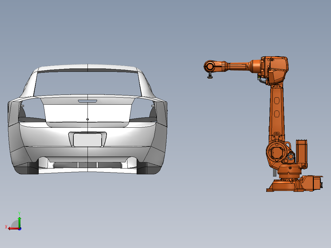 ABB IRB robot arm后视图