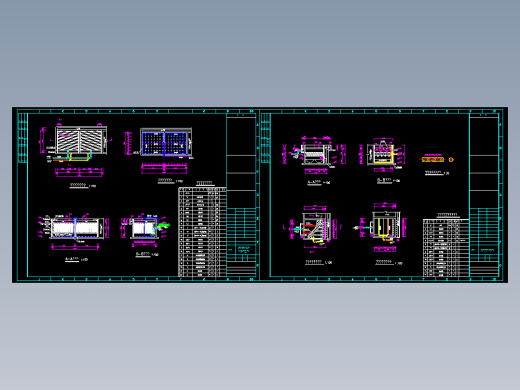 某地污水处理站接触氧化池及斜管沉淀池大样设计图