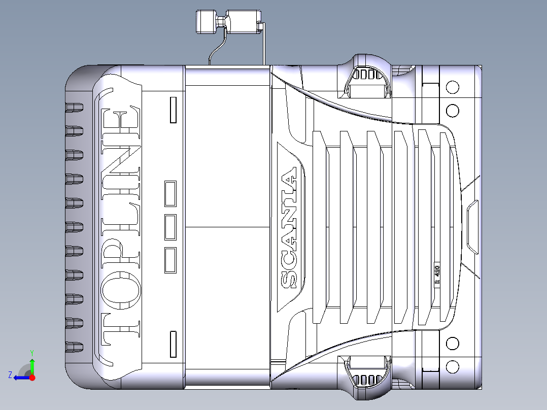 catia斯堪尼亚scania r420卡车头3D图纸右视图