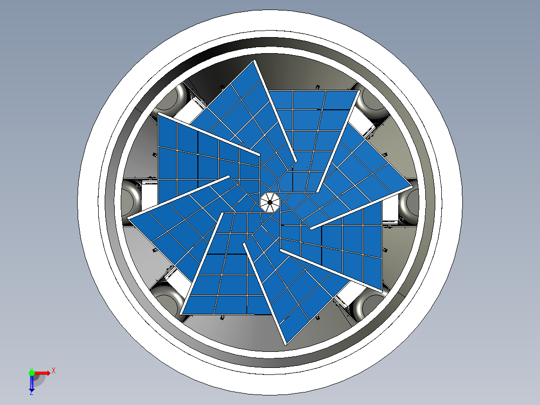lunar八爪月球登陆器创新设计3D数模图纸 STEP格式俯视图