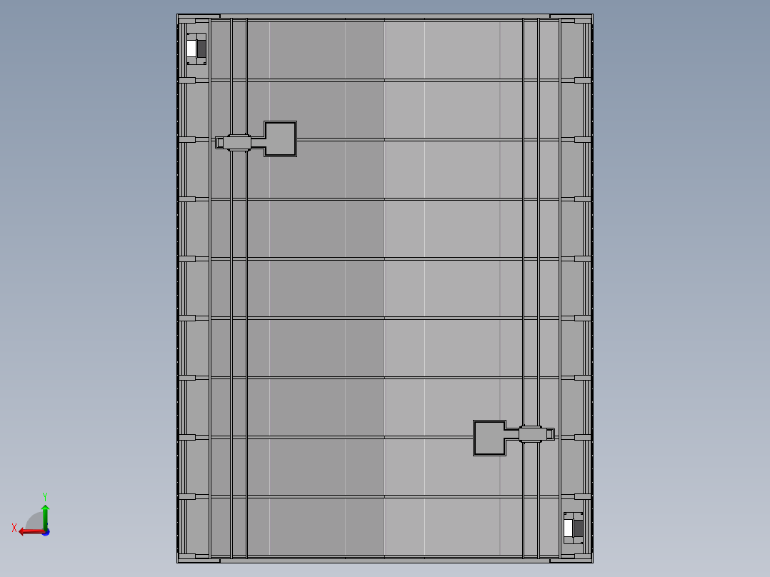 厂房屋顶钢结构悬梁算梁详细模型后视图
